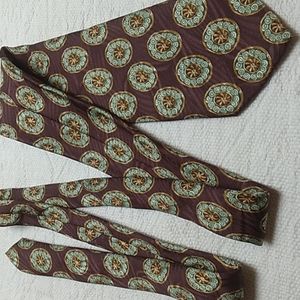 100% silk Mark Shale Men's tie. Brown & Green